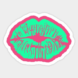 Green Lips Lipstick Kiss Sticker